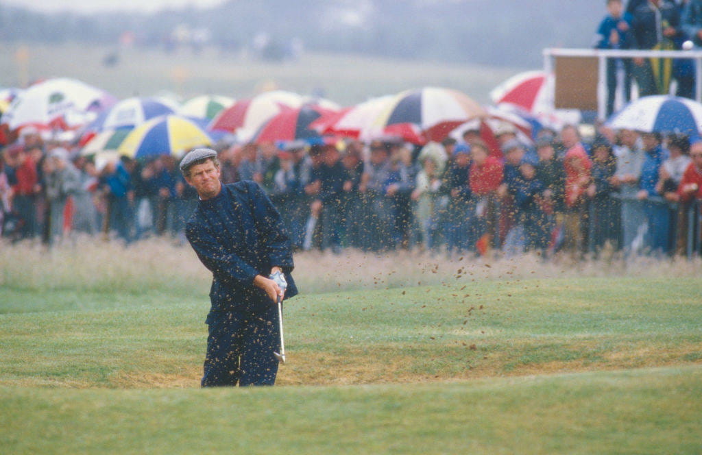 Sandy Lyle during round three of The 116th Open in 1987